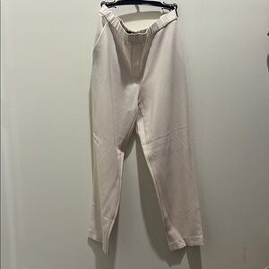 Theory Cream Straight Leg Pants with Relaxed Fit